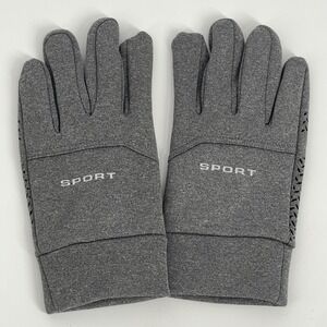 Sport Mens Touchscreen Athletic Gloves Gray Grip Outdoor Running‎ One Size New